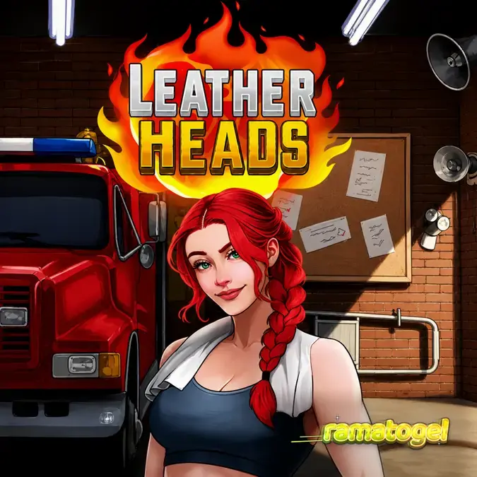 Tampilan layar permainan slot Leatherheads dengan simbol pemadam kebakaran